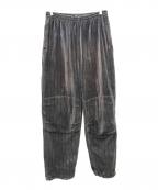 stussyステューシー）の古着「90s ダブルニースウェットベロアパンツ」｜グレー