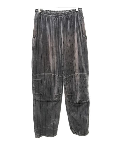 stussy（ステューシー）stussy (ステューシー) 90s ダブルニースウェットベロアパンツ グレー サイズ:XLの古着・服飾アイテム