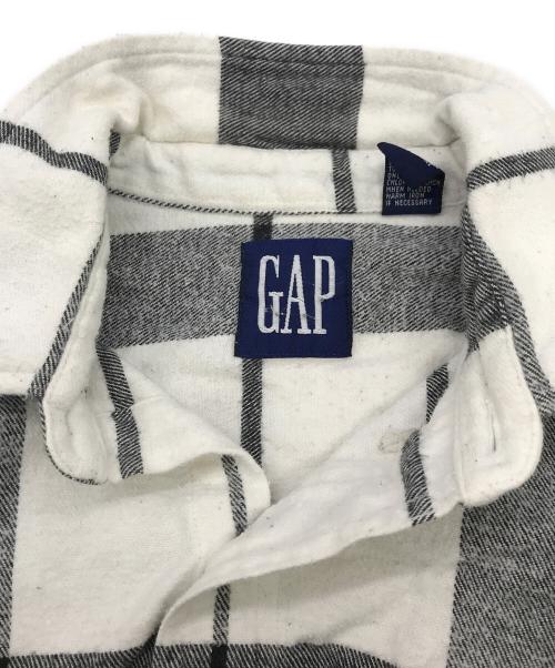GAP（ギャップ）GAP (ギャップ) 90s ヘビーネルシャツ ホワイト×ブラック サイズ:Mの古着・服飾アイテム