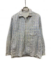 USED（ユーズド）の古着「50s-60s ループカラープリントネルシャツ」｜ホワイト