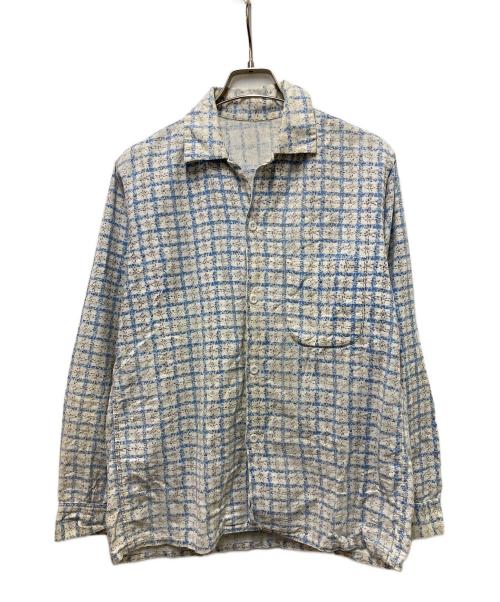 USED（ユーズド）used (ユーズド) 50s-60s ループカラープリントネルシャツ ホワイト サイズ:不明の古着・服飾アイテム