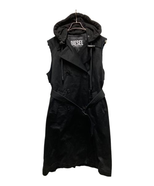 DIESEL（ディーゼル）DIESEL (ディーゼル) G-PHYLLIS ノースリーブトレンチコート ブラック サイズ:XSの古着・服飾アイテム