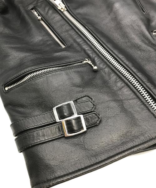 HORN WORKS（ホーンワークス）HORN WORKS (ホーンワークス) ライダースジャケット ブラック サイズ:Ｌの古着・服飾アイテム