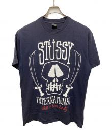 stussy（ステューシー）の古着「スカルプリントTシャツ」｜ネイビー