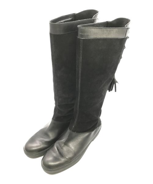 TOD'S（トッズ）TOD'S (トッズ) スエード切替ロングブーツ ブラック サイズ:39の古着・服飾アイテム