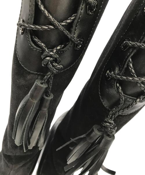 TOD'S（トッズ）TOD'S (トッズ) スエード切替ロングブーツ ブラック サイズ:39の古着・服飾アイテム