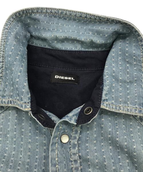 DIESEL（ディーゼル）DIESEL (ディーゼル) ジャガードデニムシャツ インディゴ サイズ:Sの古着・服飾アイテム