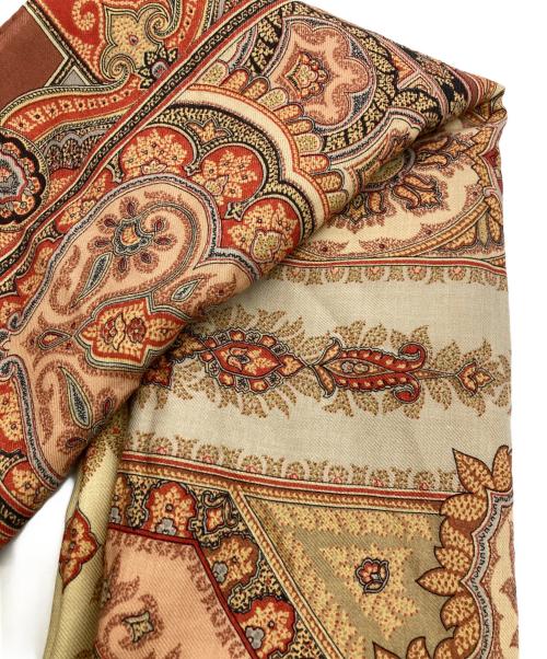 ETRO（エトロ）ETRO (エトロ) ペイズリー大判スカーフ ブラウンの古着・服飾アイテム