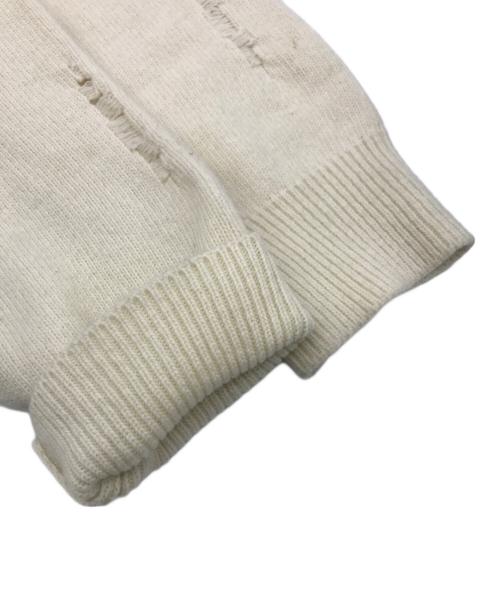 ULKIN（-）ULKIN (-) ダメージフードニットカーディガン ホワイト サイズ:Freeの古着・服飾アイテム