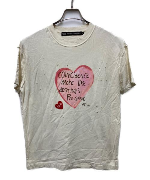 ADSB ANDERSSON BELL（アンダースンベル）ADSB ANDERSSON BELL (アンダースンベル) HEART MESSAGE T-SHIRT アイボリー サイズ:Sの古着・服飾アイテム