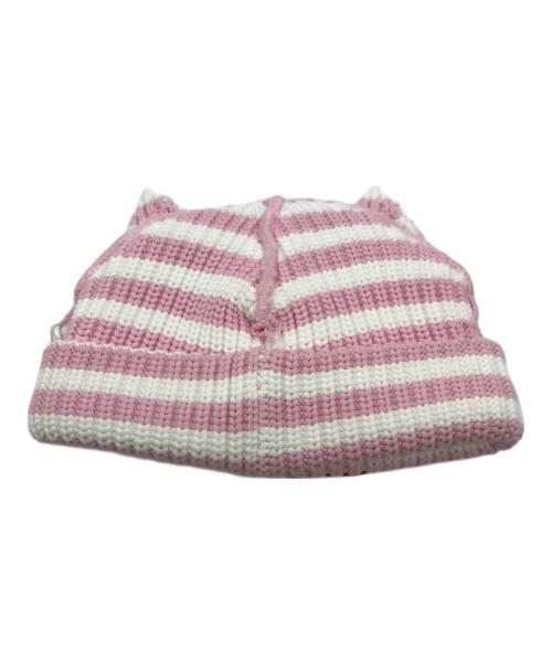 CHARLES JEFFREY LOVERBOY（チャールズ ジェフリー ラバーボーイ）CHARLES JEFFREY LOVERBOY (チャールズ ジェフリー ラバーボーイ) Chunky Ears Beanie ピンク×ホワイトの古着・服飾アイテム
