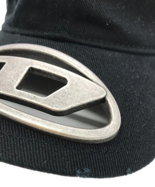 DIESEL（ディーゼル）DIESEL (ディーゼル) C-BEAST-A1 メタルオーバルD ダメージ キャップ ブラックの古着・服飾アイテム