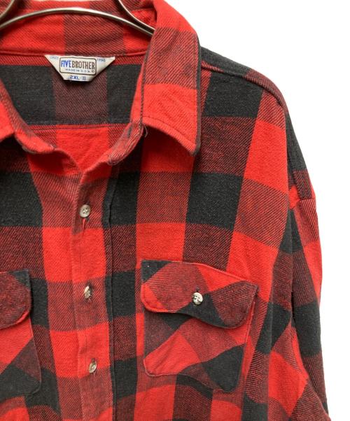 FIVE BROTHER（ファイブブラザー）FIVE BROTHER (ファイブブラザー) 70-80s ヘビーネルシャツ レッド サイズ:2XLの古着・服飾アイテム