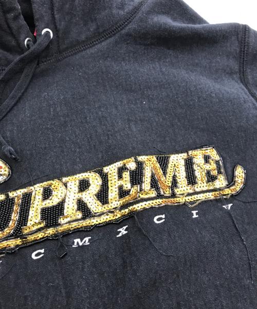 SUPREME（シュプリーム）SUPREME (シュプリーム) Sequin Viper Hooded Sweatshirt ブラック サイズ:Lの古着・服飾アイテム