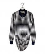 JUNYA WATANABE COMME des GARCONS(ジュンヤワタナベ コムデギャルソン）の古着「折り返しレイヤードカーディガン/Fold-over Layered Cardigan」｜ベージュ×ネイビー