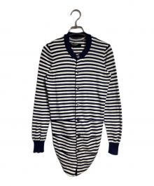 JUNYA WATANABE COMME des GARCONS（(ジュンヤワタナベ コムデギャルソン）の古着「折り返しレイヤードカーディガン/Fold-over Layered Cardigan」｜ベージュ×ネイビー