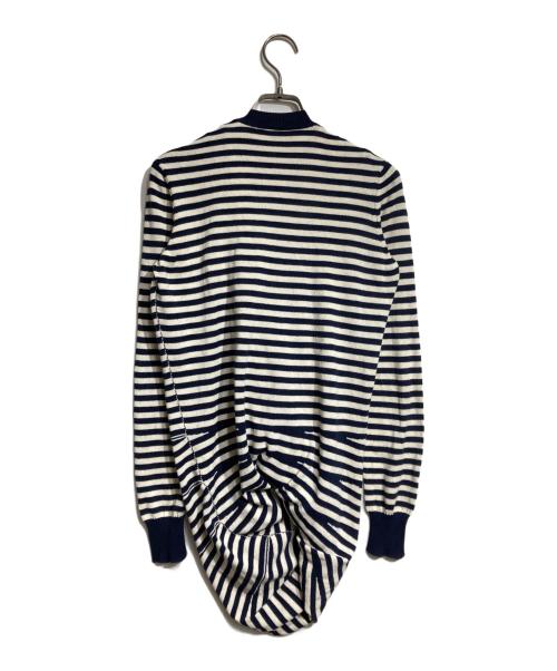 JUNYA WATANABE COMME des GARCONS（(ジュンヤワタナベ コムデギャルソン）JUNYA WATANABE COMME des GARCONS ((ジュンヤワタナベ コムデギャルソン) 折り返しレイヤードカーディガン/Fold-over Layered Cardigan ベージュ×ネイビー サイズ:Sの古着・服飾アイテム