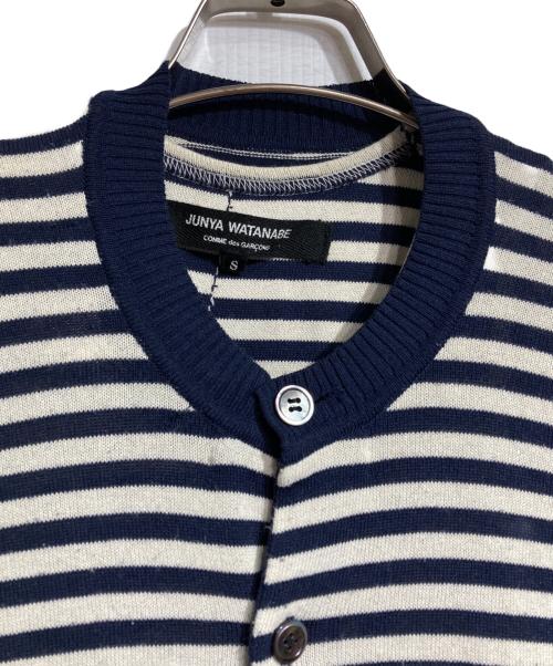 JUNYA WATANABE COMME des GARCONS（(ジュンヤワタナベ コムデギャルソン）JUNYA WATANABE COMME des GARCONS ((ジュンヤワタナベ コムデギャルソン) 折り返しレイヤードカーディガン/Fold-over Layered Cardigan ベージュ×ネイビー サイズ:Sの古着・服飾アイテム