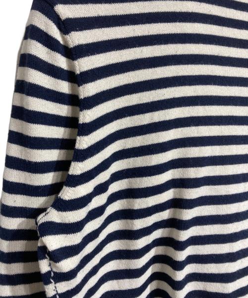 JUNYA WATANABE COMME des GARCONS（(ジュンヤワタナベ コムデギャルソン）JUNYA WATANABE COMME des GARCONS ((ジュンヤワタナベ コムデギャルソン) 折り返しレイヤードカーディガン/Fold-over Layered Cardigan ベージュ×ネイビー サイズ:Sの古着・服飾アイテム