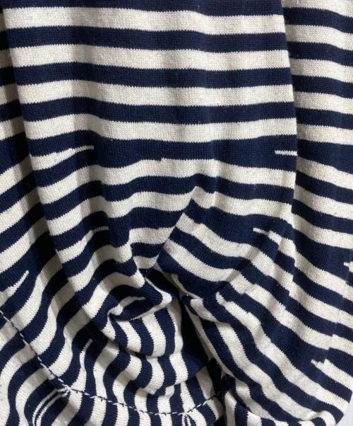 JUNYA WATANABE COMME des GARCONS（(ジュンヤワタナベ コムデギャルソン）JUNYA WATANABE COMME des GARCONS ((ジュンヤワタナベ コムデギャルソン) 折り返しレイヤードカーディガン/Fold-over Layered Cardigan ベージュ×ネイビー サイズ:Sの古着・服飾アイテム