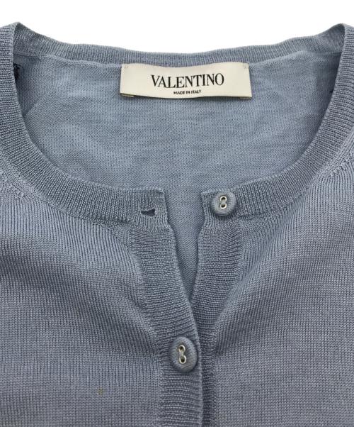 VALENTINO（ヴァレンティノ）VALENTINO (ヴァレンティノ) レースレイヤードカーディガン ブルー サイズ:Mの古着・服飾アイテム