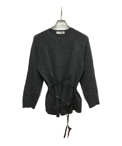 VALENTINO（ヴァレンティノ）VALENTINO (ヴァレンティノ) リボンデザインニット グレー サイズ:Mの古着・服飾アイテム