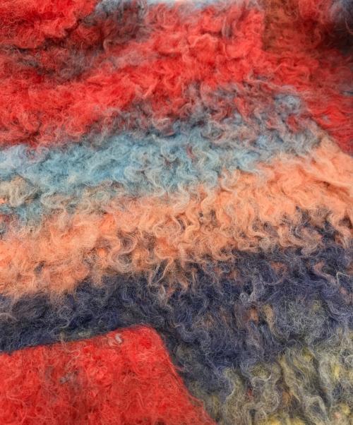 FUTURE ARCHIVE（フューチャー アーカイブ）FUTURE ARCHIVE (フューチャー アーカイブ) SHAGGY ZIP PARKA ピンク×ブルー サイズ:Ｓの古着・服飾アイテム