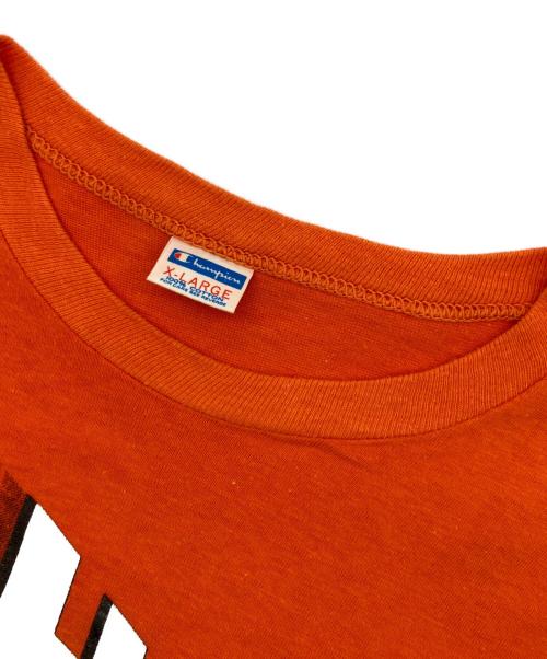 Champion（チャンピオン）Champion (チャンピオン) 70s エト・ブルース  プリントtシャツ オレンジ サイズ:XLの古着・服飾アイテム