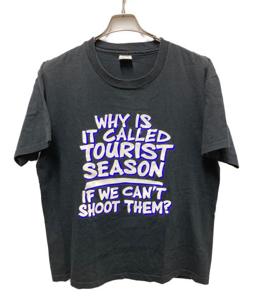 anvil（アンヴィル）anvil (アンヴィル) 90s SEASON（シーズン） メッセージTシャツ ブラック サイズ:Lの古着・服飾アイテム