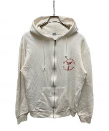 Champion（チャンピオン）の古着「80s カレッジプリントジップパーカー」｜ホワイト