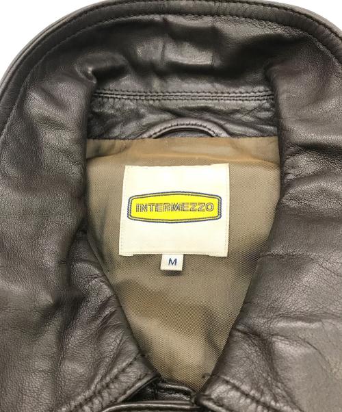 INTERMEZZO（インターメッツォ）INTERMEZZO (インターメッツォ) ラムレザーコート ブラウン サイズ:Mの古着・服飾アイテム