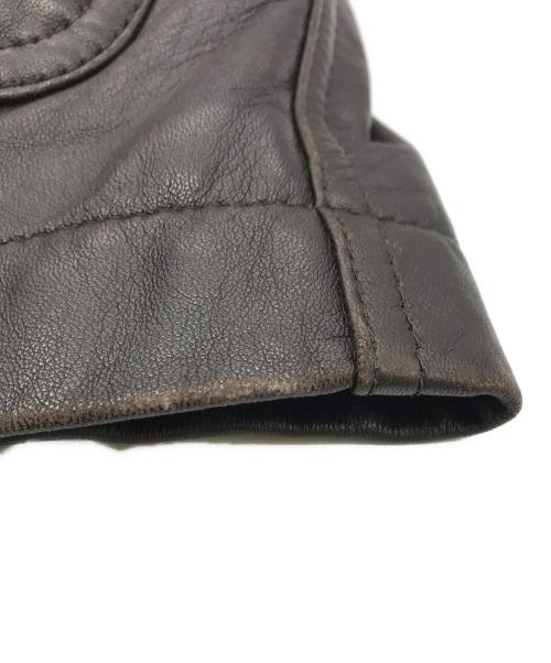 INTERMEZZO（インターメッツォ）INTERMEZZO (インターメッツォ) ラムレザーコート ブラウン サイズ:Mの古着・服飾アイテム