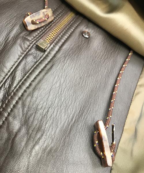 INTERMEZZO（インターメッツォ）INTERMEZZO (インターメッツォ) ラムレザーコート ブラウン サイズ:Mの古着・服飾アイテム