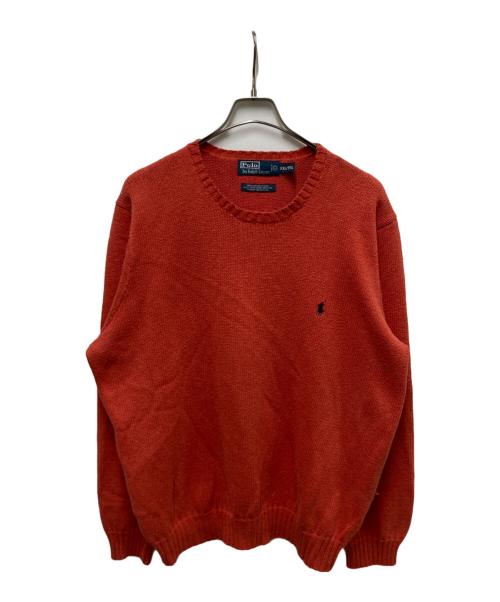 POLO RALPH LAUREN（ポロ・ラルフローレン）POLO RALPH LAUREN (ポロ・ラルフローレン) ポニー刺繍コットンニット オレンジ サイズ:SIZE XXLの古着・服飾アイテム