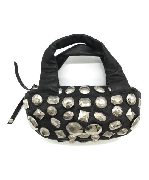 HIROKO KOSHINO（ヒロコ コシノ）HIROKO KOSHINO (ヒロコ コシノ) ビジューハンドバッグ ブラックの古着・服飾アイテム
