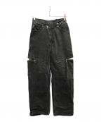 MAISON SPECIALメゾンスペシャル）の古着「Side Slash Denim Pants」｜ブラック