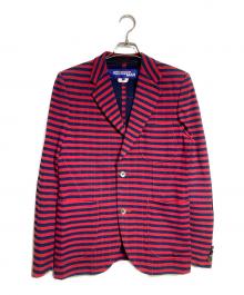 COMME des GARCONS JUNYA WATANABE MAN（コム デ ギャルソン ジュンヤ ワタナベ マン）の古着「エルボーパッチボーダージャケット/Striped jacket with elbow patches」｜レッド