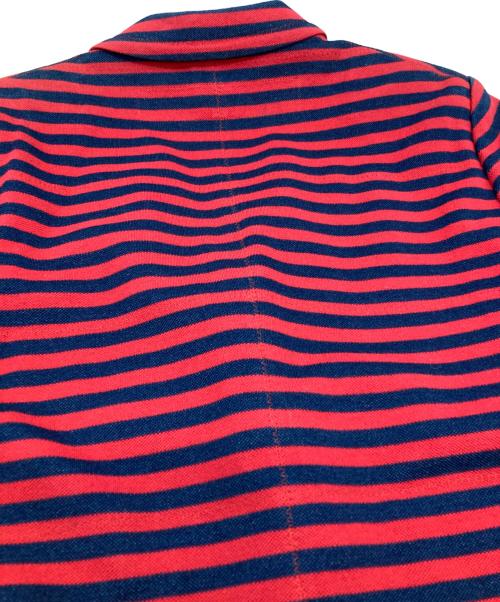 COMME des GARCONS JUNYA WATANABE MAN（コム デ ギャルソン ジュンヤ ワタナベ マン）COMME des GARCONS JUNYA WATANABE MAN エルボーパッチボーダージャケット/Striped jacket with elbow patches レッド サイズ:Mの古着・服飾アイテム