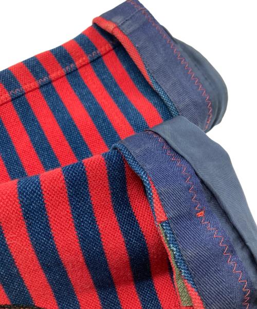 COMME des GARCONS JUNYA WATANABE MAN（コム デ ギャルソン ジュンヤ ワタナベ マン）COMME des GARCONS JUNYA WATANABE MAN エルボーパッチボーダージャケット/Striped jacket with elbow patches レッド サイズ:Mの古着・服飾アイテム