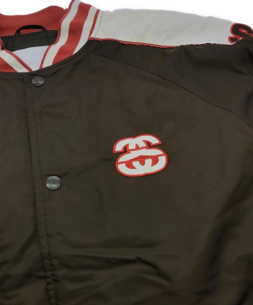 stussy（ステューシー）stussy (ステューシー) Nylon Versity Jacket ブラウン サイズ:Ｌの古着・服飾アイテム