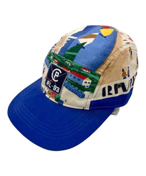 POLO RALPH LAUREN（ポロ・ラルフローレン）POLO RALPH LAUREN (ポロ・ラルフローレン) RL-93 RIVIERA ITALIA ナイロン ジェット キャップ ホワイト×ブルーの古着・服飾アイテム