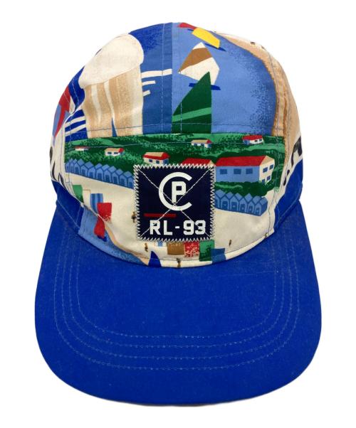 POLO RALPH LAUREN（ポロ・ラルフローレン）POLO RALPH LAUREN (ポロ・ラルフローレン) RL-93 RIVIERA ITALIA ナイロン ジェット キャップ ホワイト×ブルーの古着・服飾アイテム