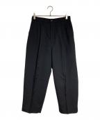 COMME des GARCONSコムデギャルソン）の古着「ステッチワーク2タックスラックス/Two-tuck slacks with stitching detail」｜ブラック