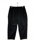 COMME des GARCONS HOMME PLUSコムデギャルソンオムプリュス）の古着「ウールギャバワイドテーパードパンツ/Wool Gabardine Wide Tapered Pants」｜ブラック