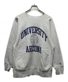 Champion（チャンピオン）の古着「90s カレッジプリントREVERSE WEAVE」｜グレー