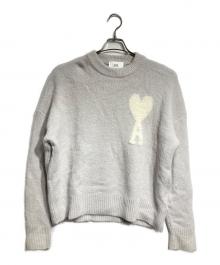 AMI Alexandre Mattiussi（アミアレクサンドルマテュッシ）の古着「ハートロゴニットHeart logo sweater / jumper」｜グレー
