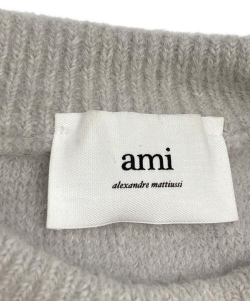 AMI Alexandre Mattiussi（アミアレクサンドルマテュッシ）AMI Alexandre Mattiussi (アミアレクサンドルマテュッシ) ハートロゴニットHeart logo sweater / jumper グレー サイズ:Ｍの古着・服飾アイテム