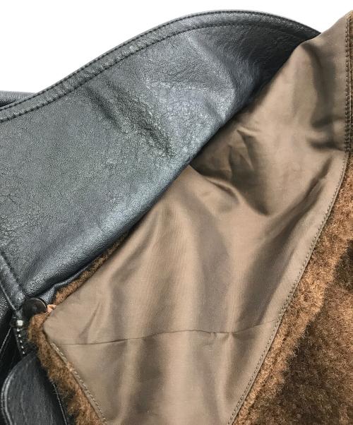 FREAK'S STORE（フリークスストア）FREAK'S STORE (フリークスストア) ボアカラーエコレザーブルゾン ブラック サイズ:freeの古着・服飾アイテム