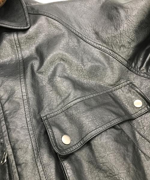 FREAK'S STORE（フリークスストア）FREAK'S STORE (フリークスストア) ボアカラーエコレザーブルゾン ブラック サイズ:freeの古着・服飾アイテム