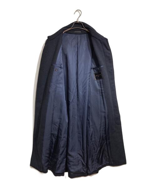 COMME des GARCONS HOMME（コムデギャルソン オム）COMME des GARCONS HOMME (コムデギャルソン オム) ヘリンボーンステンカラーコート/Herringbone Balmacaan Coat ネイビー サイズ:Mの古着・服飾アイテム